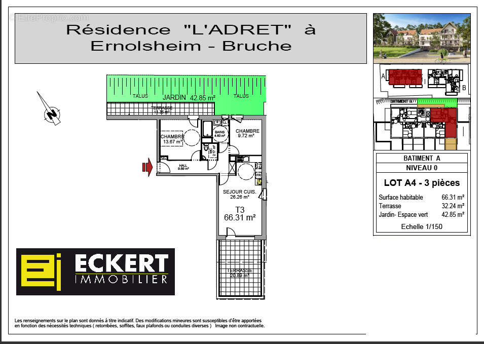 Appartement à ERNOLSHEIM-BRUCHE