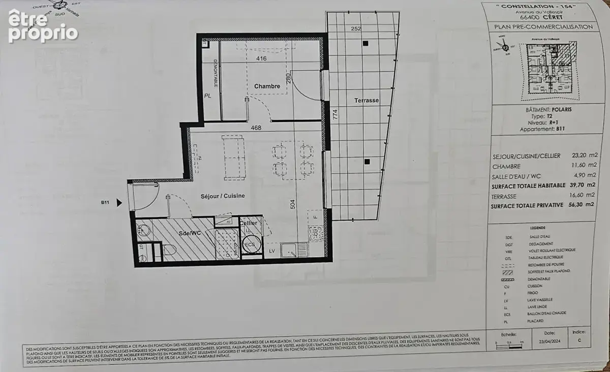 CERET "TOIT TERRASSE 4 pièces de 100m2 avec terrasse, garage double, parking et cave - photo 7