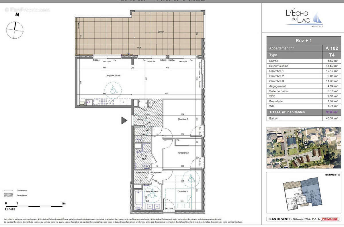 Appartement Type 4 ATTIQUE de  96,09 m² avec Terrasse et Balcon. - photo 5
