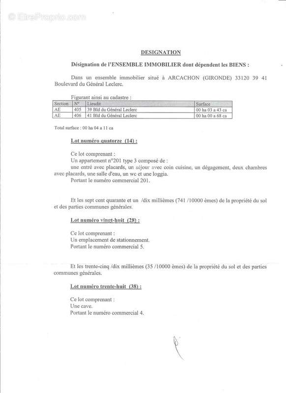 Appartement à ARCACHON