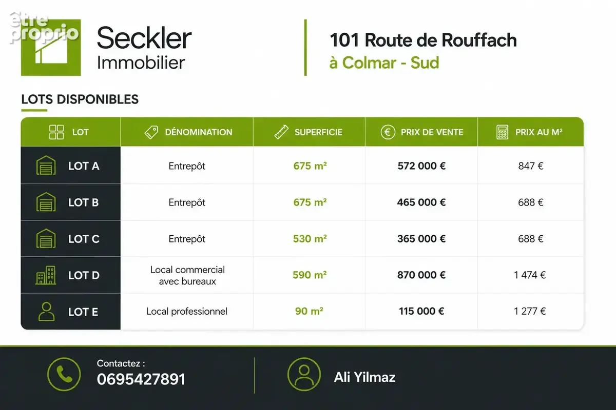 LOCAL COMMERCIAL / SHOWROOM   Route de Rouffach (proximité immédiate Hyper U)   590 m2 + bureaux   axe très pa - photo 2
