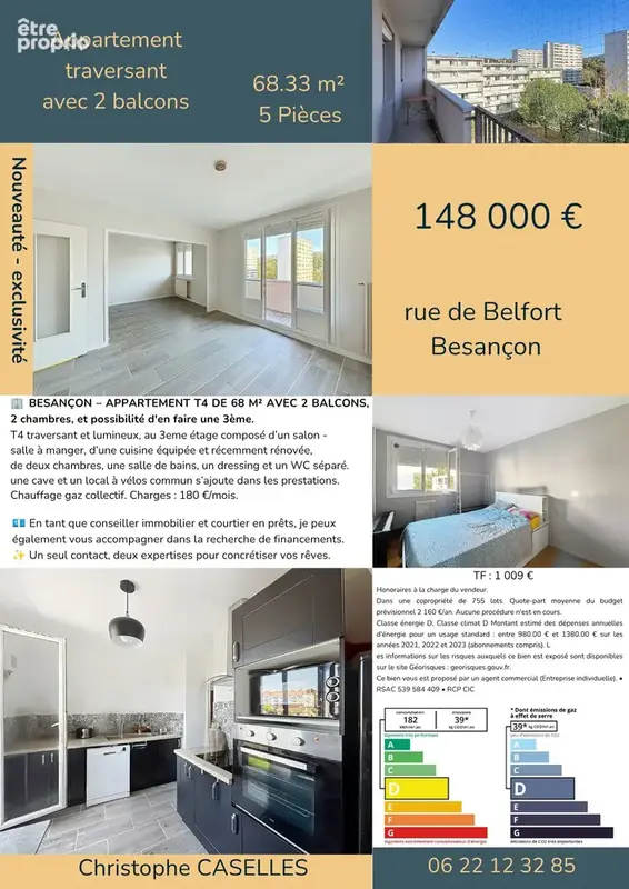 Appartement 5 pièces 68 m² à vendre à Besancon (25000) - photo 9