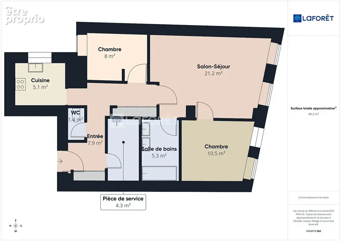 Appartement Quimper 3 pièce(s) 64.79 m2 - photo 2