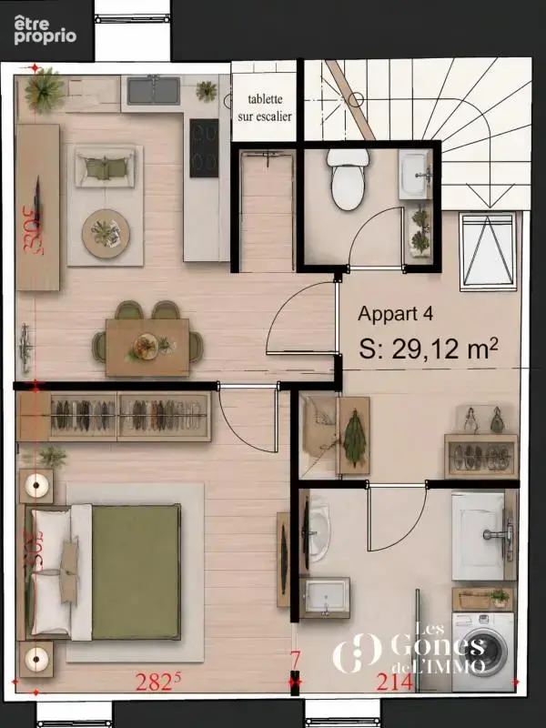 Duplex  plateau type T3 dans une belle bâtisse entièrement r - photo 3