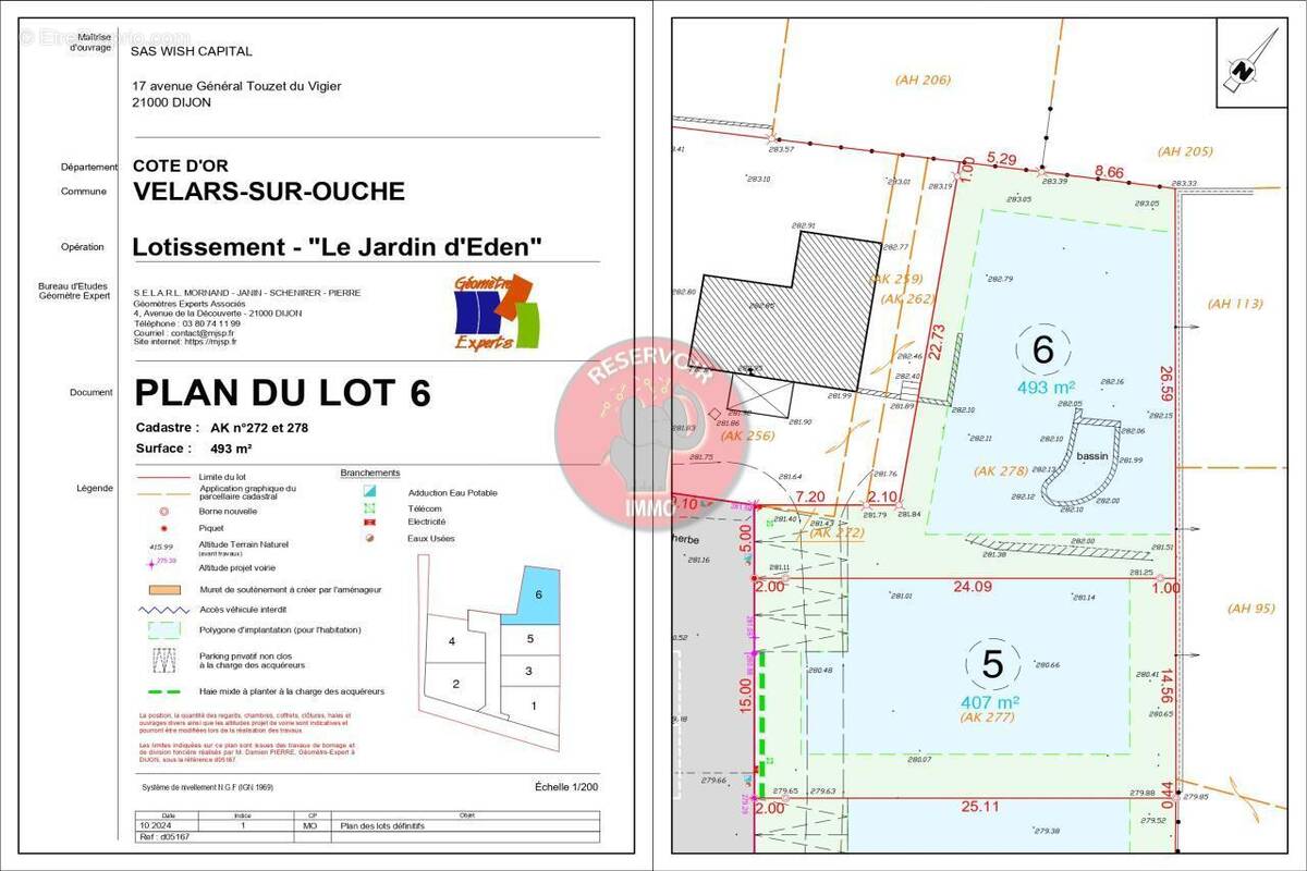 Terrain à VELARS-SUR-OUCHE