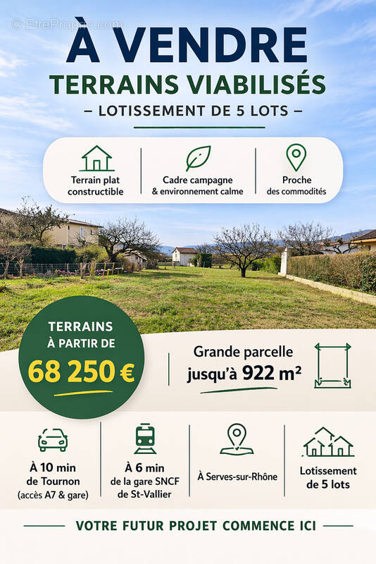 Terrain à SERVES-SUR-RHONE