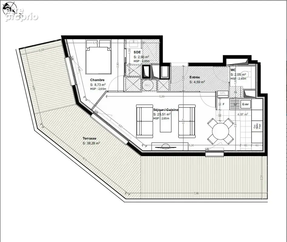 Asnières-Gare Appartement 2 pièces 43.78 m² avec terrasse de 38.26 m² - photo 9