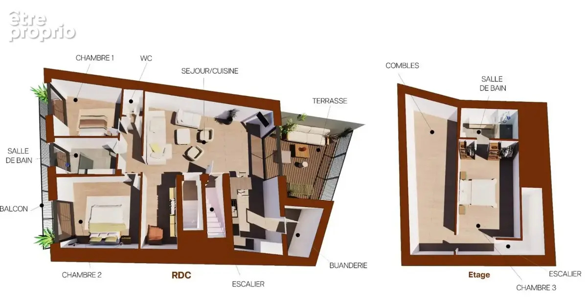 Sète centre-ville  Superbe duplex de 111 m² au 1er et dernier étage, avec terrasse et balcon, au calme d'une résidence intimist - photo 2