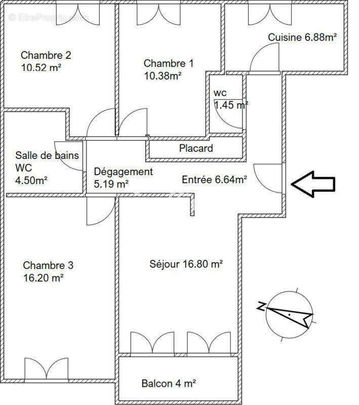 Appartement à PARIS-20E