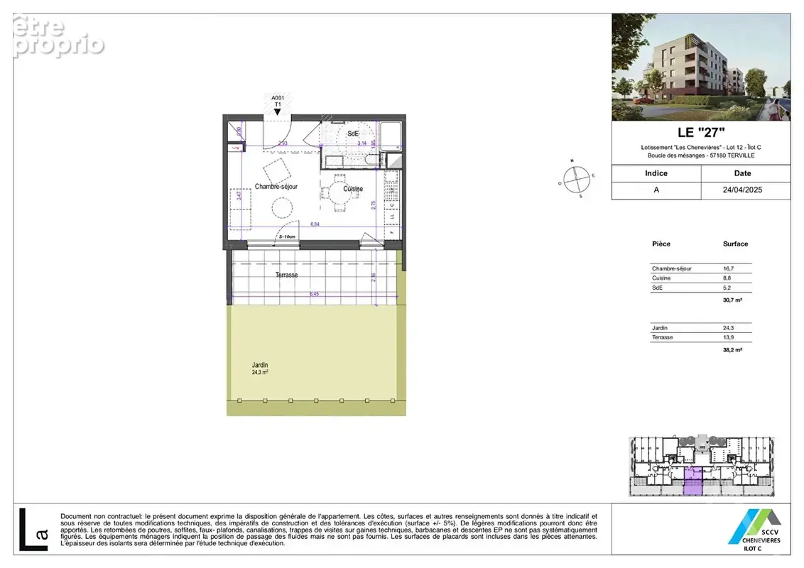 Magnifique Studio neuf de 30m2 avec terrasse (13m2), jardin (24m2) et parking extérieur - photo 5