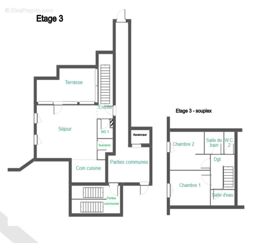 Duplex type 3 de 71 m2 avec terrasse ascenseur et place de parking privée - photo 18