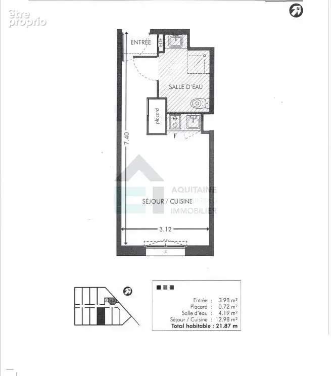 Appartement t1 22 m² libre - cenon 33150 - libre - photo 4