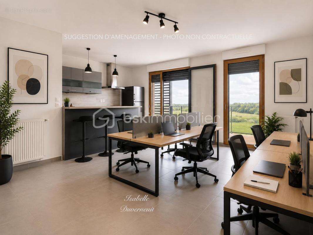 Montévrain – bureaux / cabinet professionnel 72 m² avec terrasse, balcon et parking - photo 3