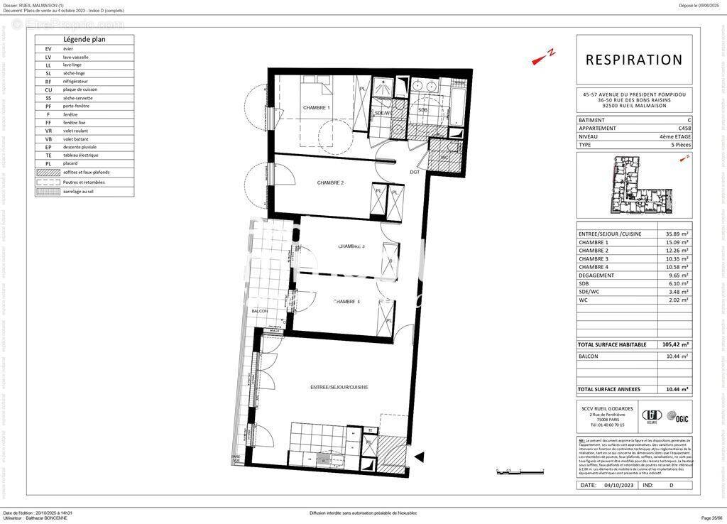 Appartement à RUEIL-MALMAISON