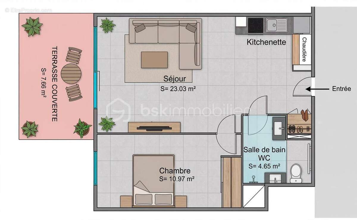 SOUSTONS – Appartement T2 récent avec terrasse et double parking en sous-sol - photo 12