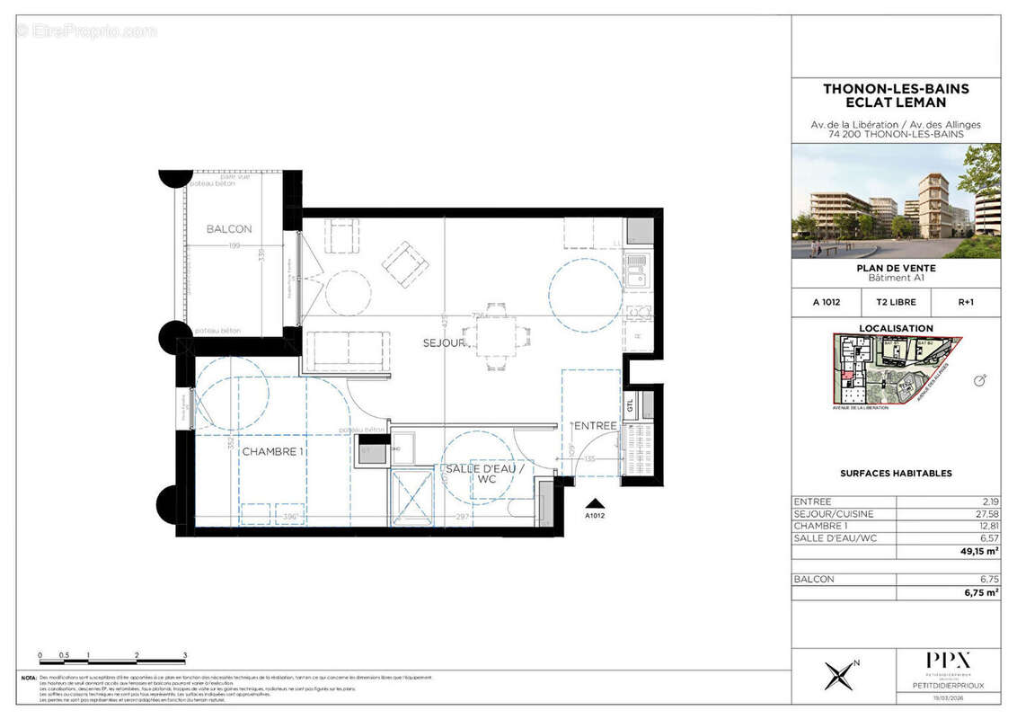 THONON LES BAINS - Appartement T2 - 49.15m² - photo 2