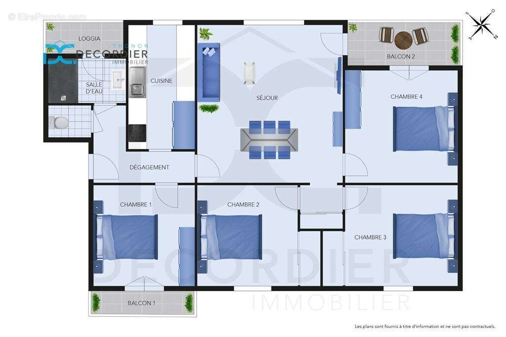 Thonon-les-bains appartement t5  73.56 m² - photo 2
