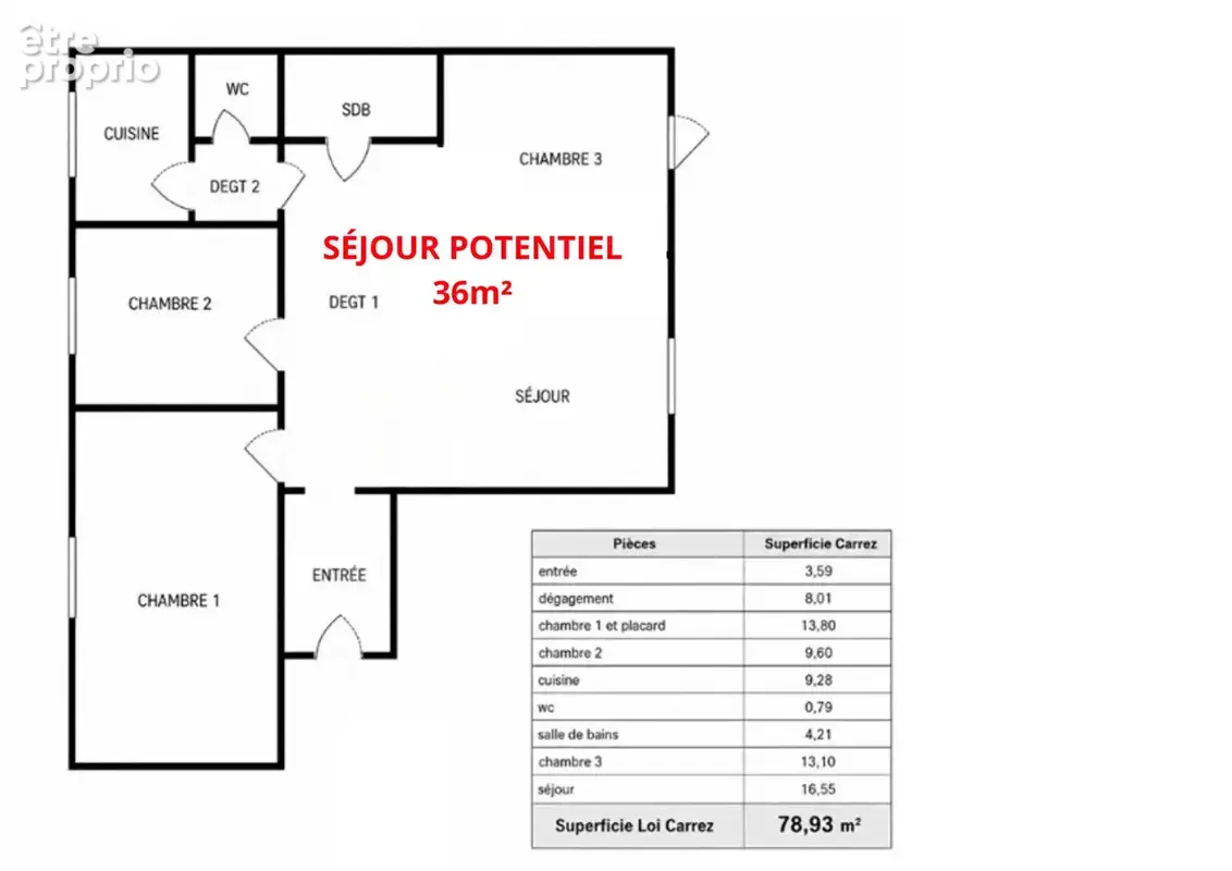 Appartement Centre ville Dijon 4 pièces 79 m2 - photo 9