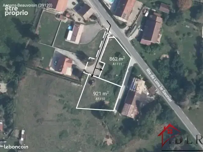 Terrain constructible Chaussin 921 m2 plus acces privé 2000e - photo 3