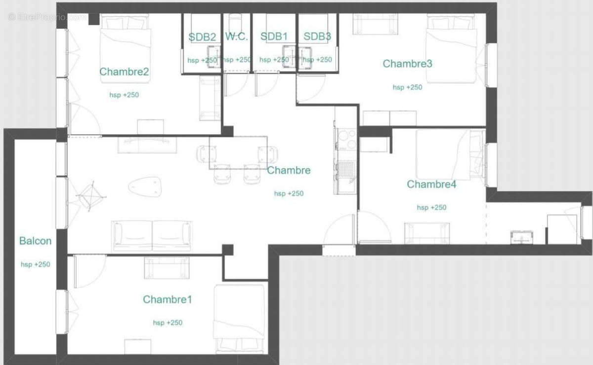 Plan après rénovation 