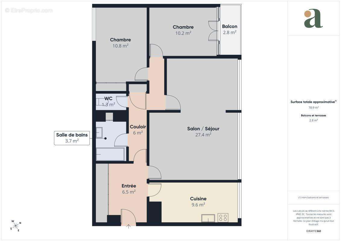 Appartement traversant avec loggia, parking et cave en vente au Plessis-Bouchard 95130 - photo 3