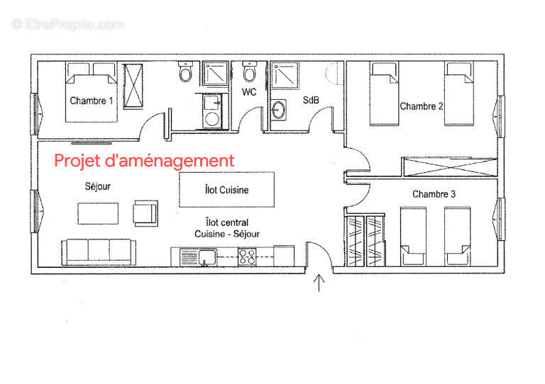 Appartement 3 pièces   72 m2   Beau potentiel - photo 2