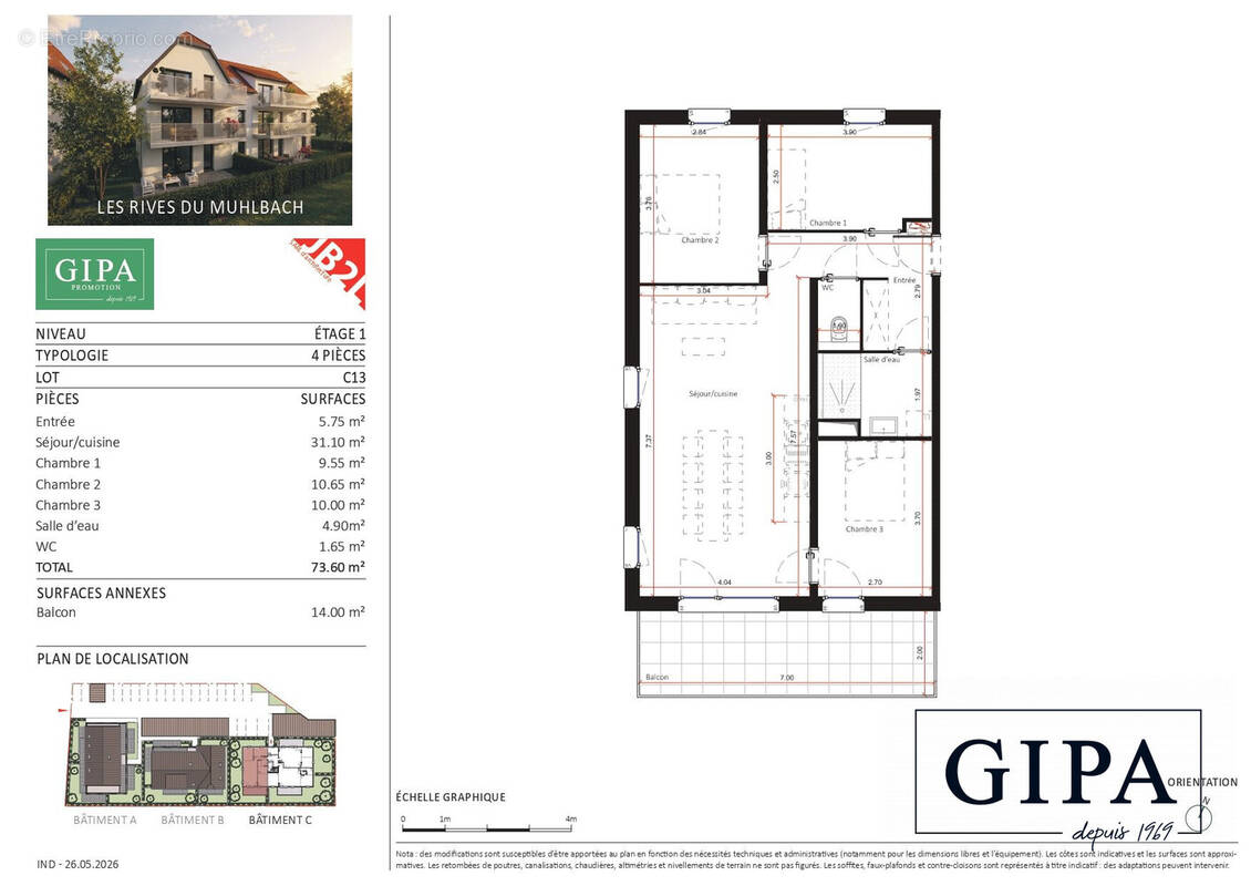 Appartement à OBERSCHAEFFOLSHEIM