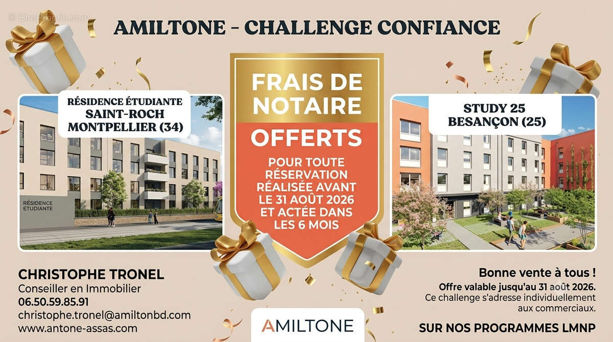 Résidence étudiante à BESANCON - Pour investisseurs et créateurs de patrimoine immobilier dispositif LMNP - photo 1