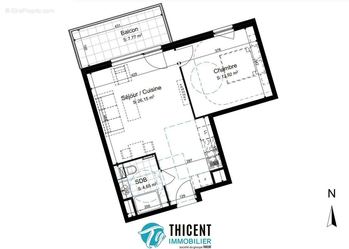Appartement 43 m² à Strasbourg  - photo 2