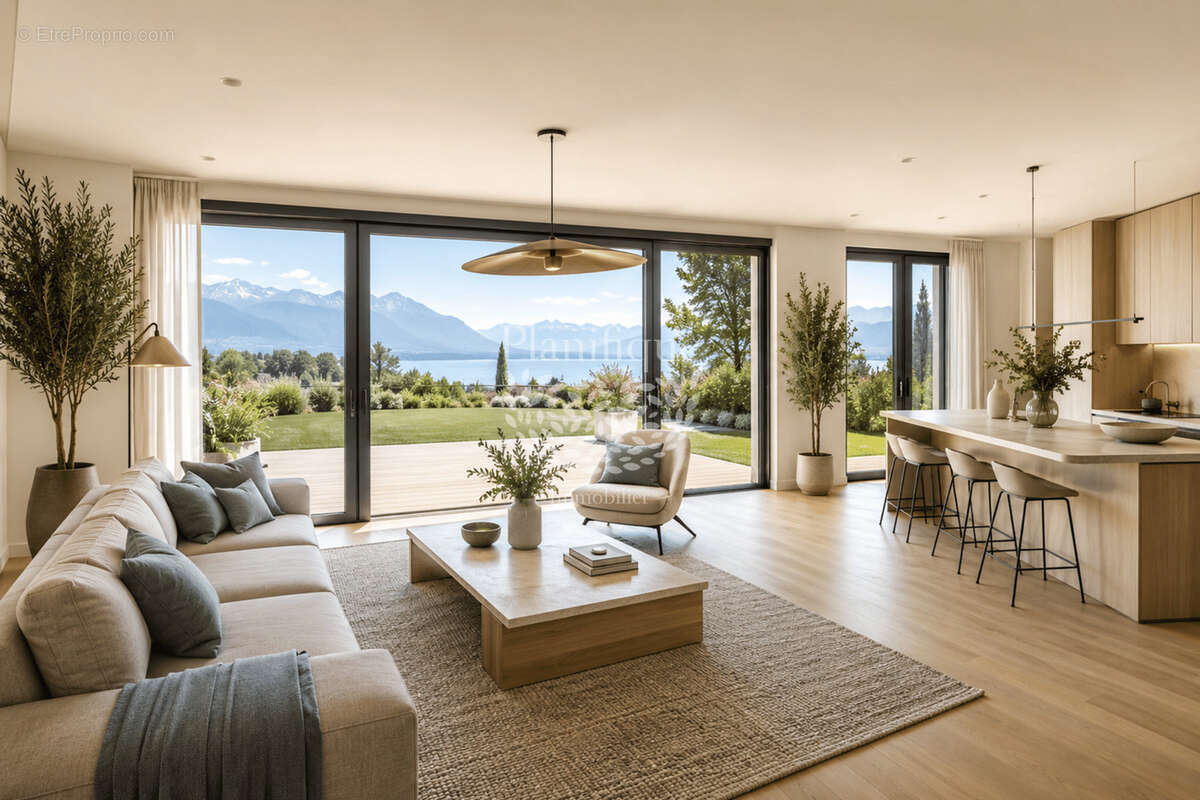 Grand jardin d'exception à Sciez   Villa contemporaine T4 avec vue sur les Alpes - photo 2