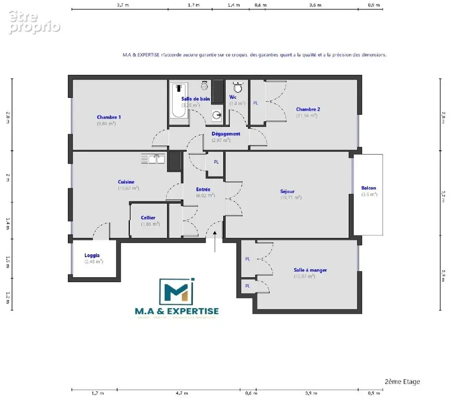 Vallauris / Limite Mougins-le-Haut appartement 3/4 pièces avec parking - photo 6
