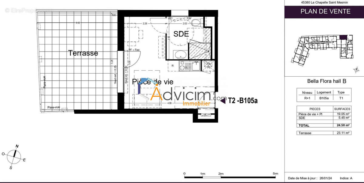 Appartement à LA CHAPELLE-SAINT-MESMIN