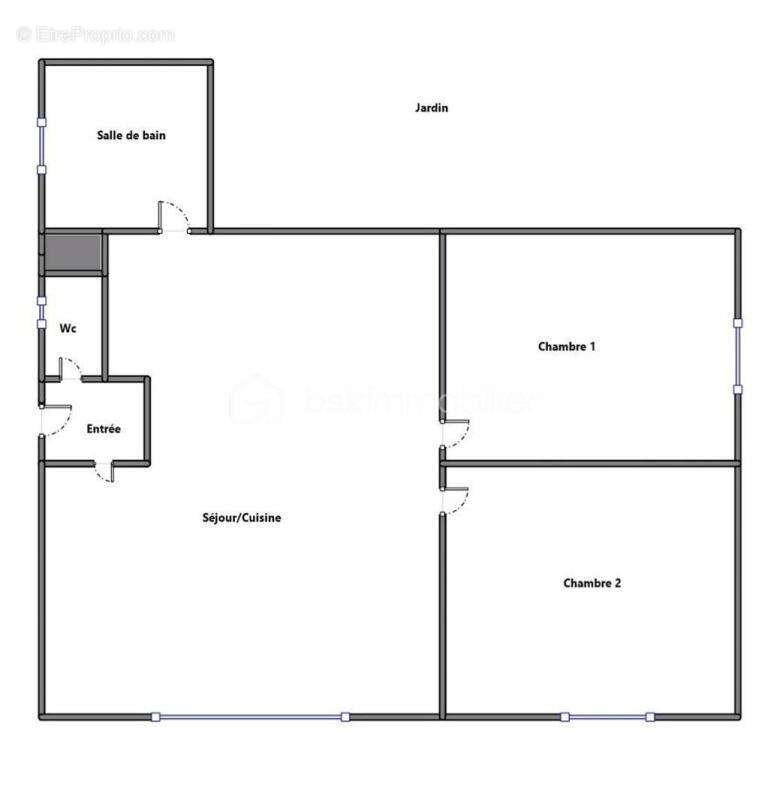Plain pied moderne non mitoyen 2 chambres garage terrain 400m² - photo 2