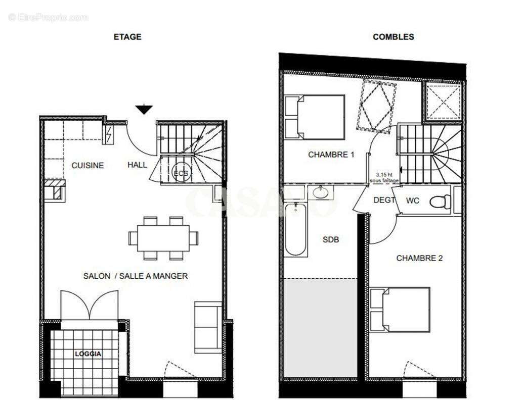 Appartement à LA TOUR-DE-SALVAGNY