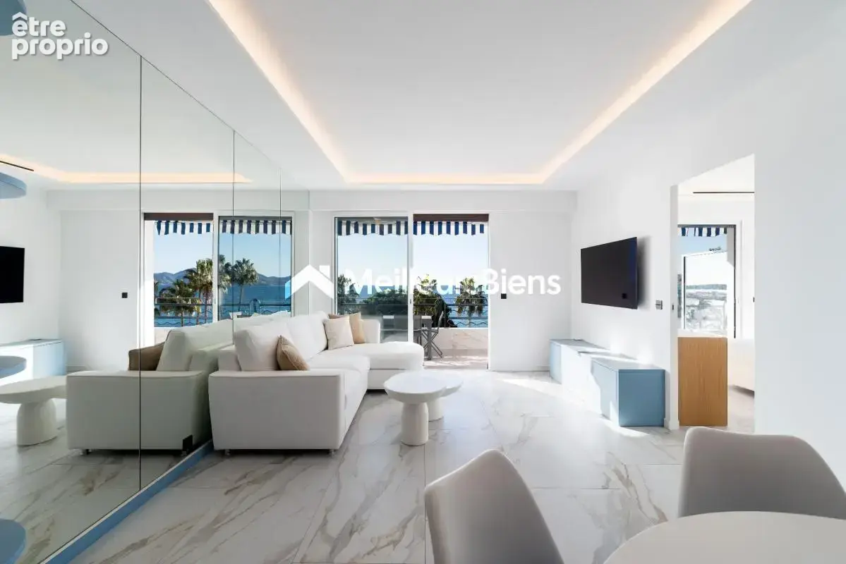 Cannes-Croisette, superbe appartement 4ème étage : 2 chambres, terrasse, vue mer - photo 5