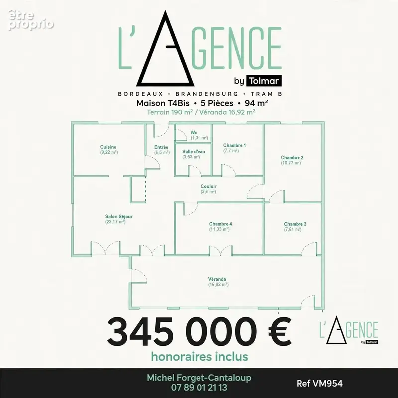 Photo Maison à Bordeaux au prix de 345 000€