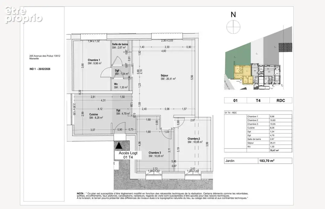 T4 jardin parkings Résidence neuve dans un secteur recherché 387350€ 13012 Marseille - photo 3