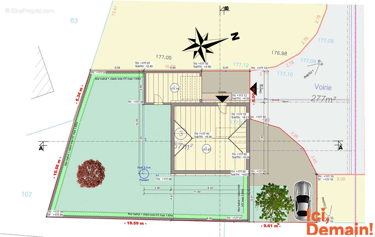 Terrain à vendre à proximité de RIBEAUVILLE (GUEMAR) avec projet de construction. - photo 2