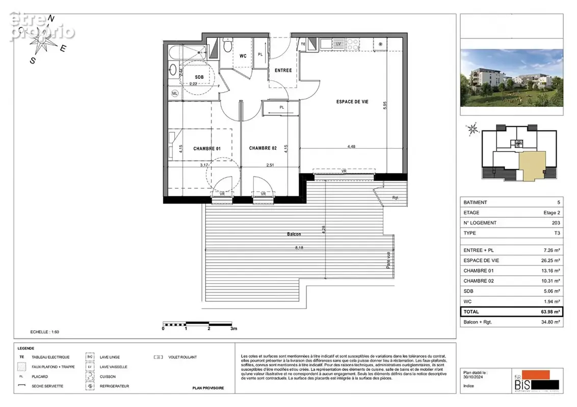 SCIEZ - Appartement T3 - 63.98m² - photo 1