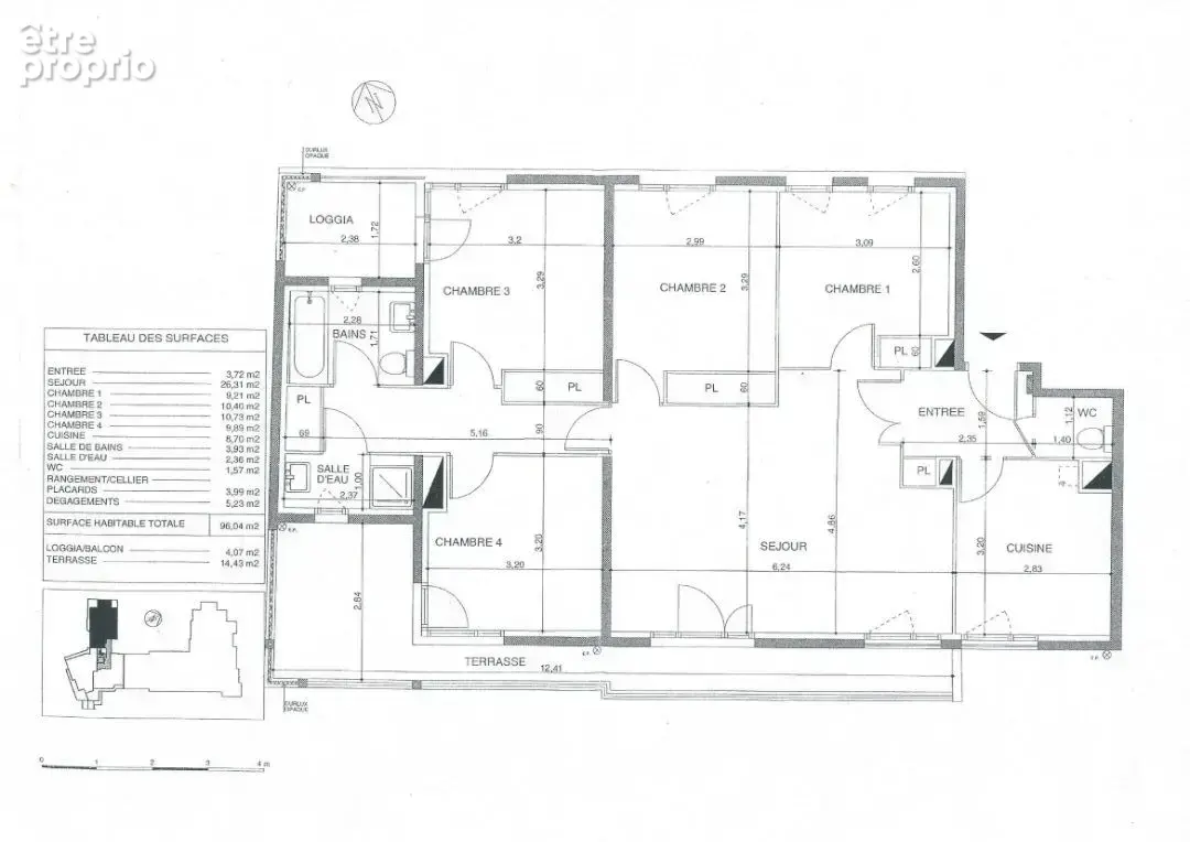 Appartement  5 pièce(s) 96.29 m2 - Centre ville - photo 17