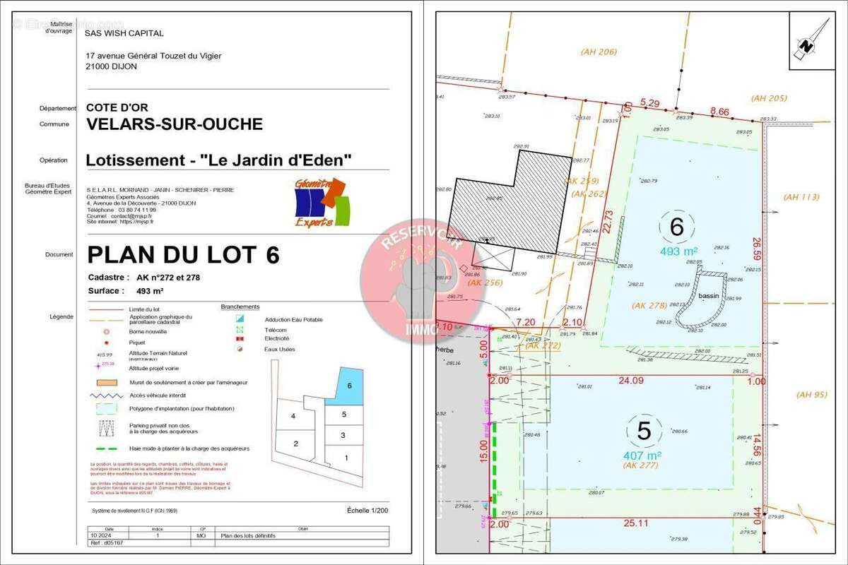 Terrain à VELARS-SUR-OUCHE