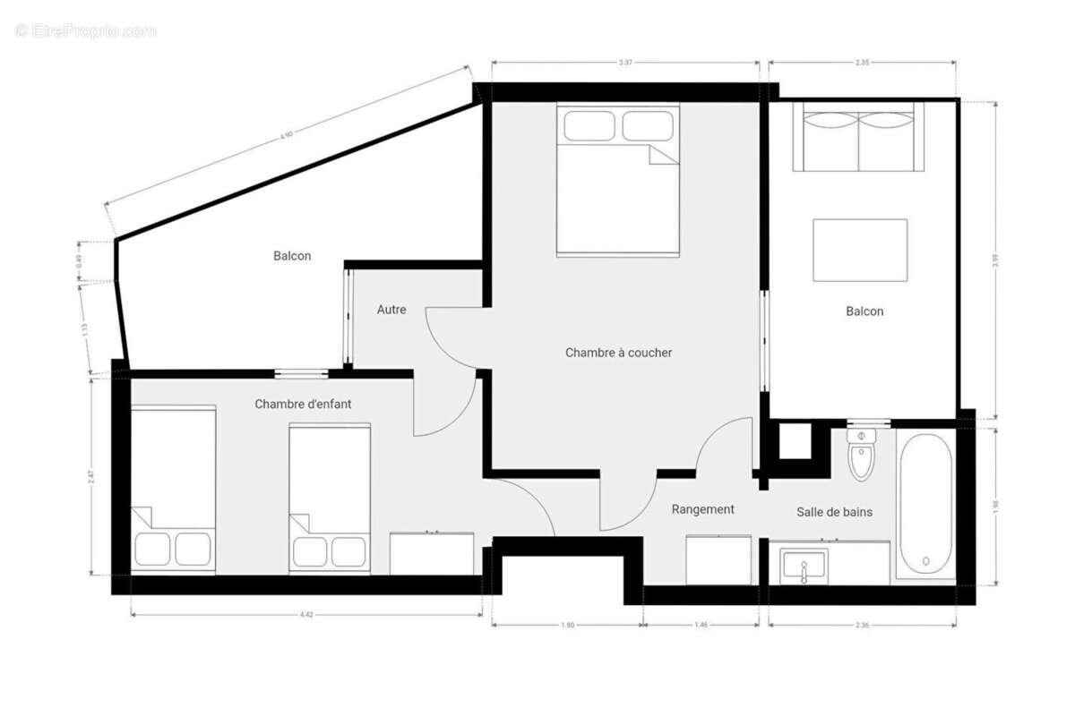 Appartement à PARIS-20E