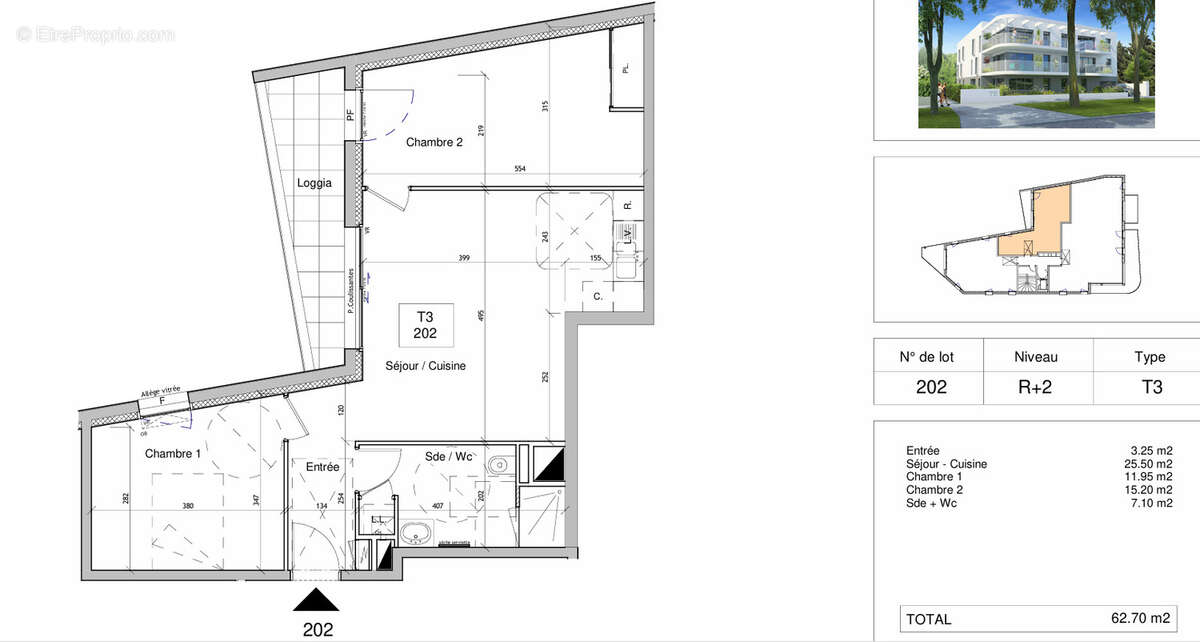 Appartement récent 2023 - Type T3 - 62.70 m2 - Secteur Sautron / Villès Martin - photo 9