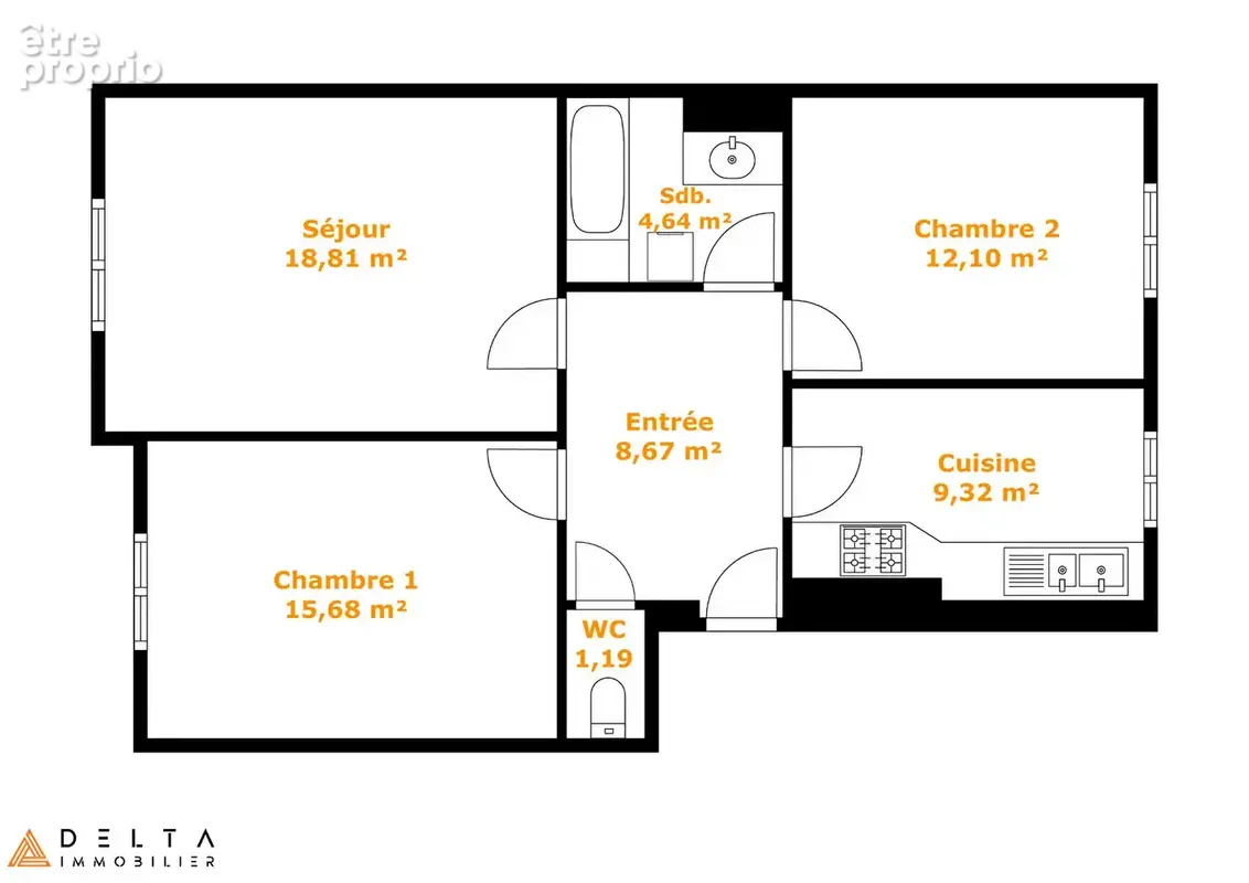 T3 70.41 m² avec cave - photo 8