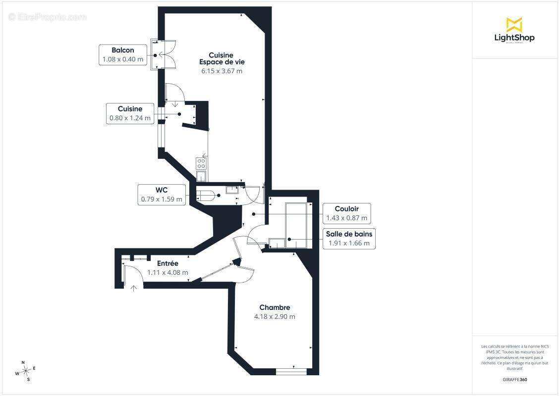 Au calme absolu ! Appartement 2 pièces de 44m² - Guy Môquet - Rue Lamarck, Paris - photo 3