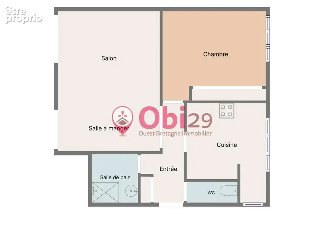 Appartement T2 traversant de 55 m² avec balcon – Dernier étage – Quimper Kerfeunteun - photo 2