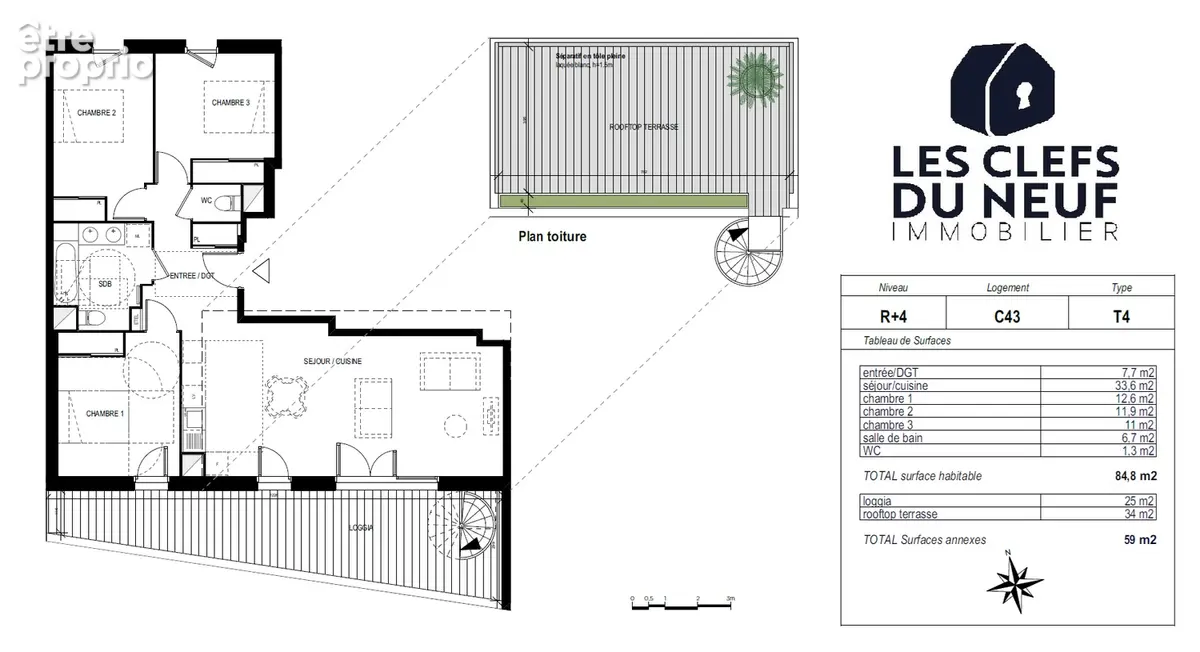 Appartement 4 pièces 85m² + Loggia + Terrasse en rooftop de 59m² + 2 Parkings sous-sol ! TOULOUSE - photo 10