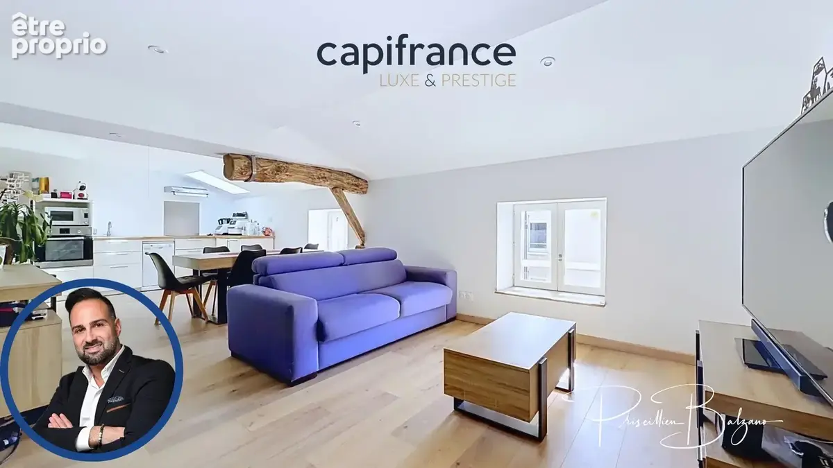 Appartement à vendre 2 pièces GREZIEU LA VARENNE (69) GRÉZIEU-LA-VARENNE – T2 de 48 m² en hypercentre, dernier étage, charme et  - photo 2