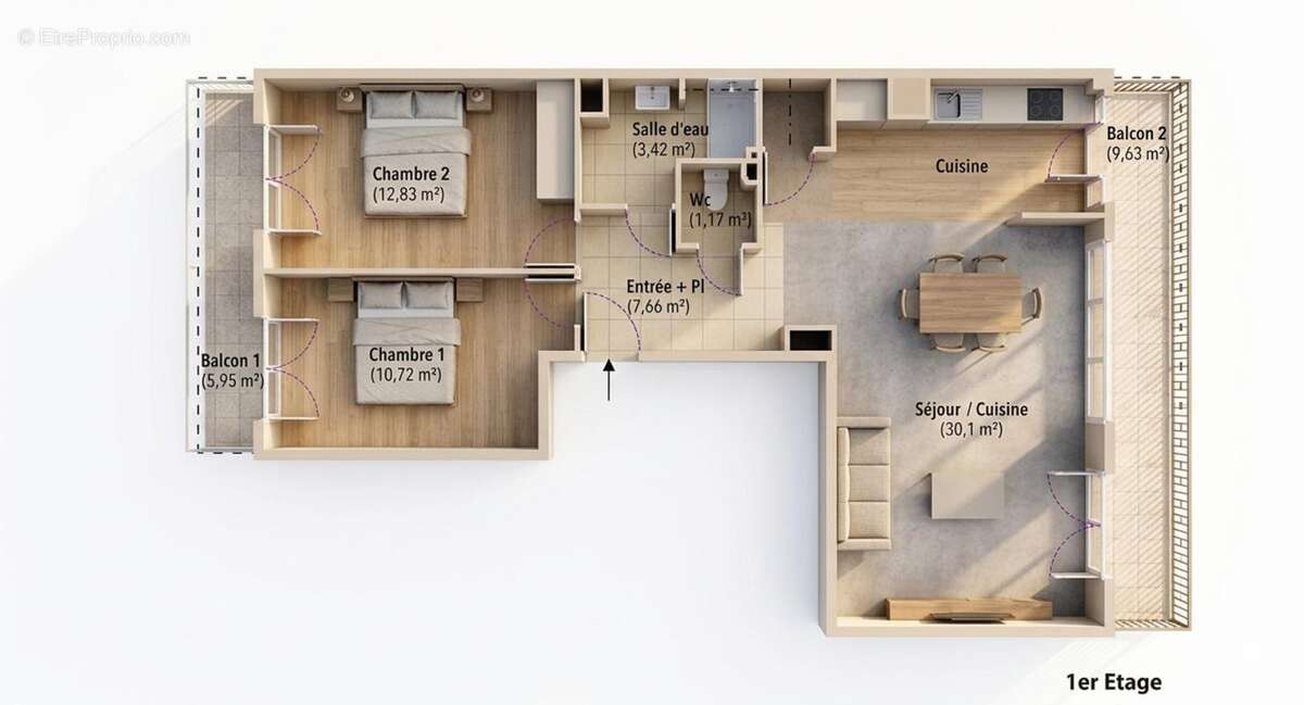 Appartement à MARSEILLE-4E