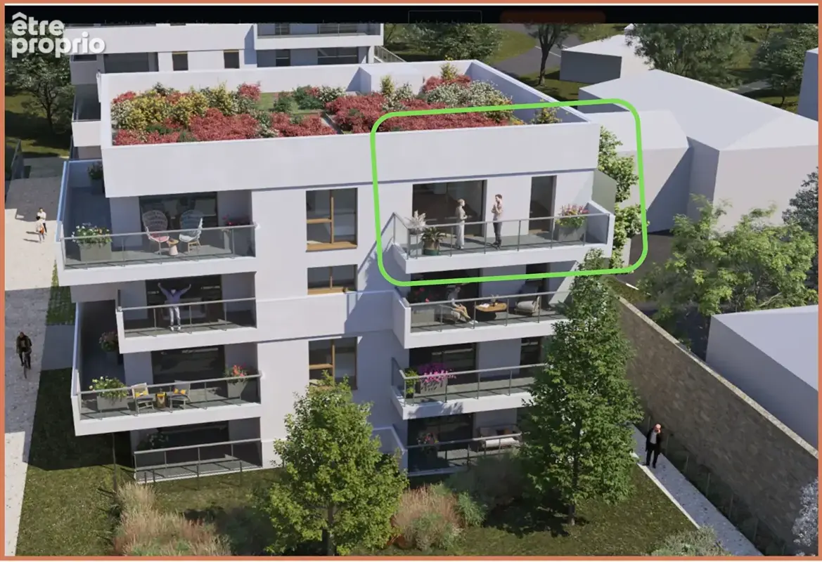 Type 3 dernier etage - 63m² - balcon 11m² et parking - ascenseur - expositions sud-ouest et nord-est - saint helier - 35 000 ren - photo 2